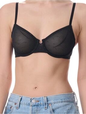 Brand new Tommy Hilfiger Black Underwire Sheer Mesh Bra - Women Intimates